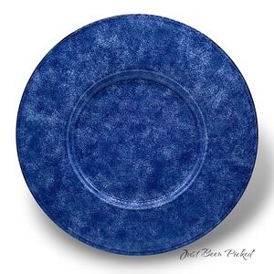 12‎ 12.5" Christofle Plate Faience Charger Sponge Blue